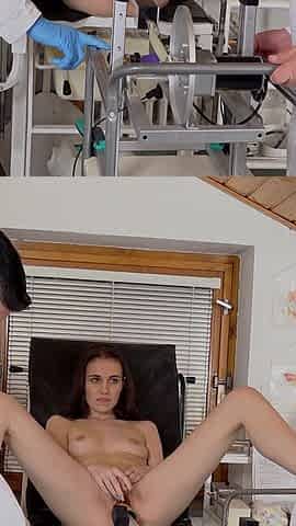 Slim MILF Nela Decker Cumming Hard in Gyno Chair