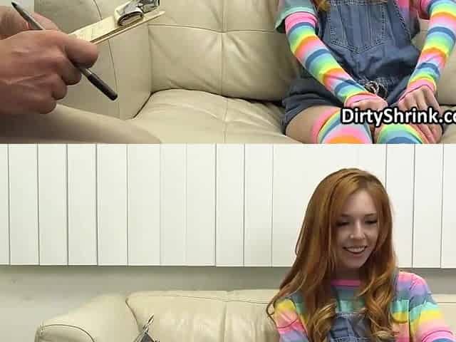 Redhead spinner milks shrinks jock on therapy