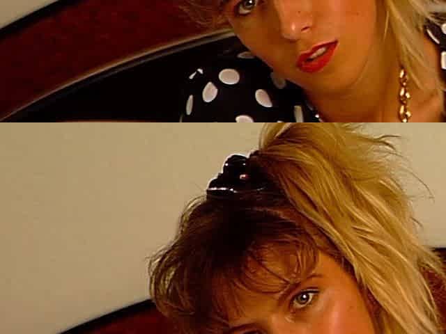 Vintage blonde enchants with sweet, irresistible nice allure