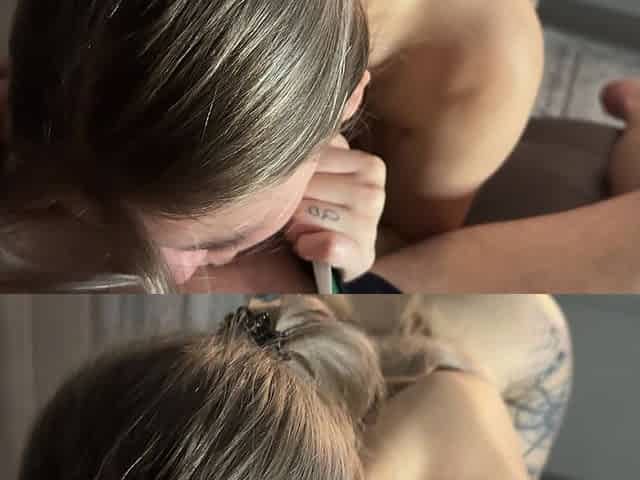 Sexy Blonde Gives Head Like a Pro and Receives Wet Cumshot
