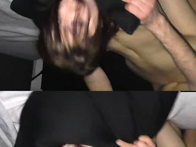 Hot POV homemade blowjob with brunette girlfriend