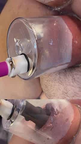 Extreme Close up Double Vacuum Pumping Ass and Pussy