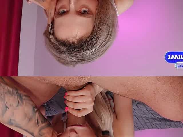 Slender Blond Chokes On Jock And Gives a Slobbery Oral sex