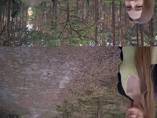 Naughty teen gives risky bj in the forest