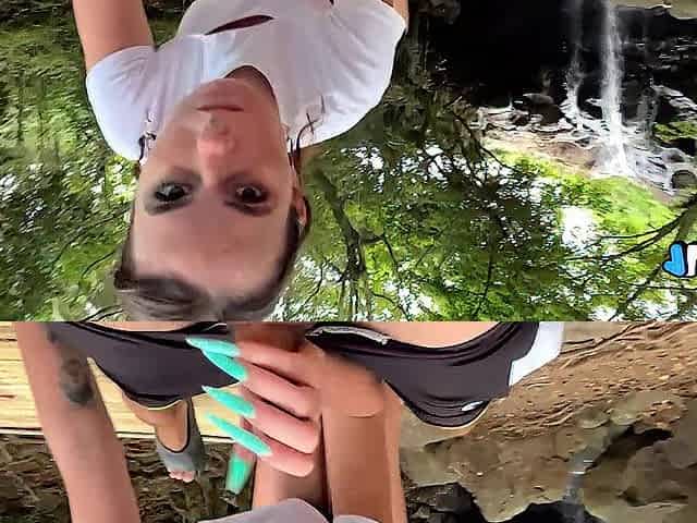 Steamy Public Oral pleasure by a Glamorous Gal at the Waterfall - Experience this Intensive Real Pair