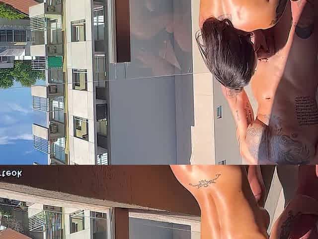 I bang my wife on the balcony.