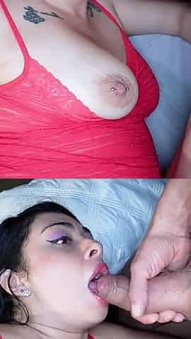 My Boss Lies Outside on the Terrace and Gets up When I Put My Cock in Her Mouth