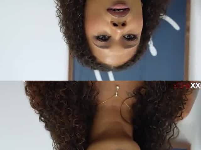 Black stepdaughter giving her white stepdad a titty bang