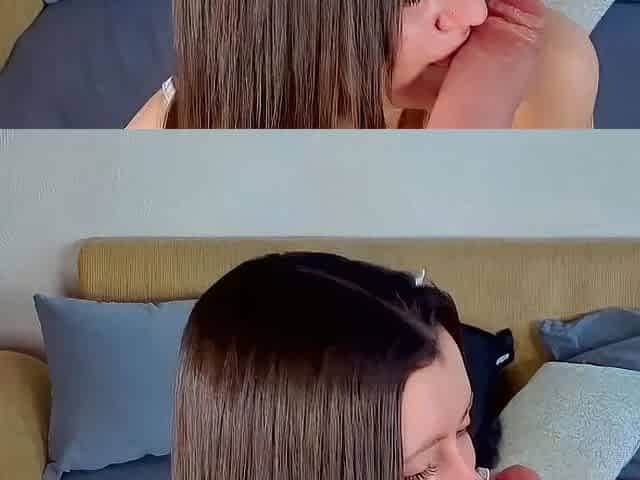 Teen Brunette Blowjob POV