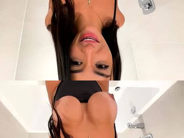 Busty curly brunette with big boobs fucks on couch