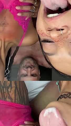 They Licked Me Like a Lollipop - Petite Brunette Latinas in Steamy Lesbian Threesome with Double Blowjob Action
