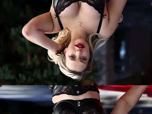 Huge tits MILF posing in hot lingerie