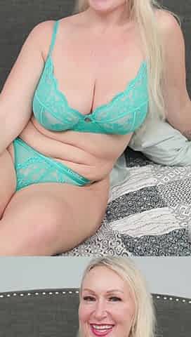 Momma Bombshell, a Stunning Blue-eyed Blonde MILF, Kicks off with an Interview Before Giving a Jaw-dropping Masturbation
