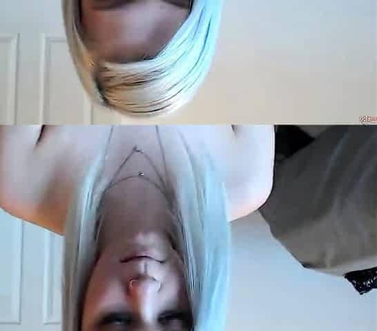 Cute blonde teen shows tit pussy and ass