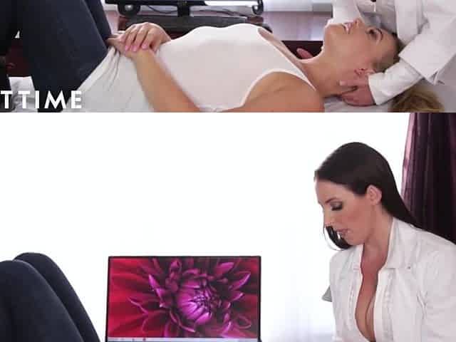 ADULT TIME - Doctor Angela White Scissors With Mia Malkova Until That babe LASTLY ORGASMS! FULL SCENE