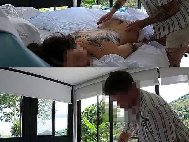 intimate massage leads to banging at resort