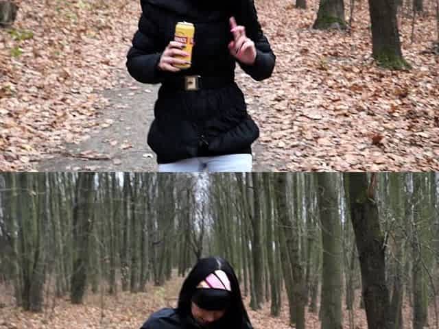Amateur teen outdoor solo play