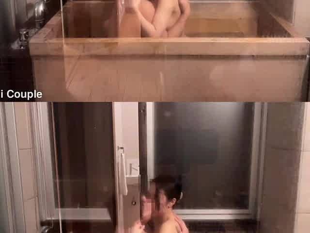 Amateur girlfriend gets a giant squirt from her boyfriend after taking a washroom with him