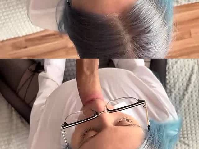 Sexy Blue Haired Secretary Hard Ass Fuck