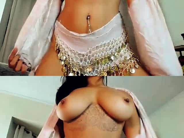 Big boob brunette masturbates on webcam