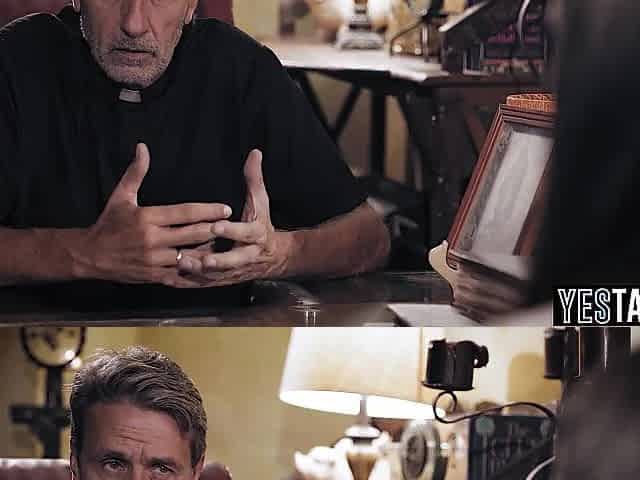 Large bazookas cheating cougar gets manipulated and pounded by excited aged priest