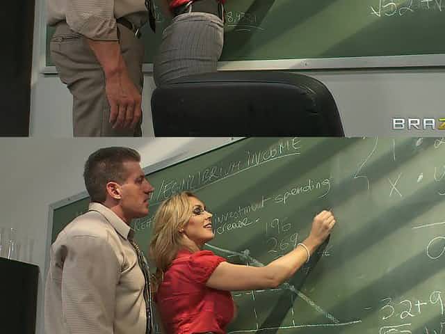 Busty teen enjoys sex at school