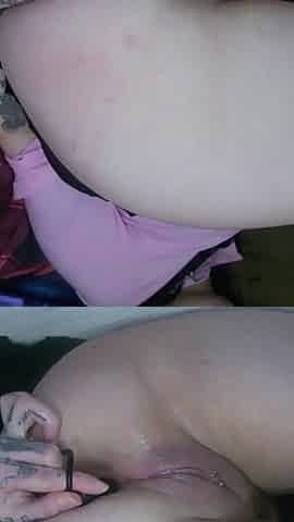 Emogirl Playing with Her Big but Tight Asshole and Wet Hairy Pussy