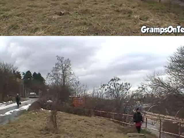 teen and old wang get it on outside