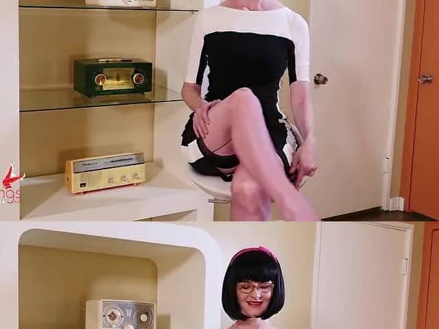 Aged Julia shows u between her charming legs up her petticoat and GREATER QUANTITY!