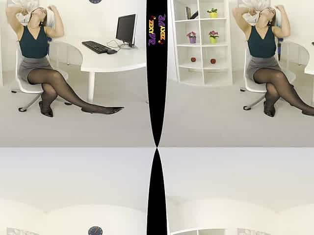 Office Flirt; Solo Striptease Office Lingerie Nylons