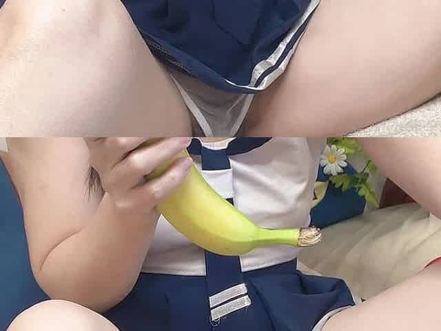 Big Banana Fruit Fucking Tiny Pussy Nature