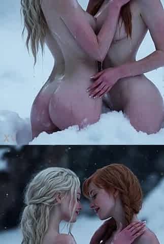 Frozen Cosplay. Elsa and Anna (AI Generated)