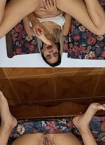 I Penetrate My 2 Holes with a Big Dildo