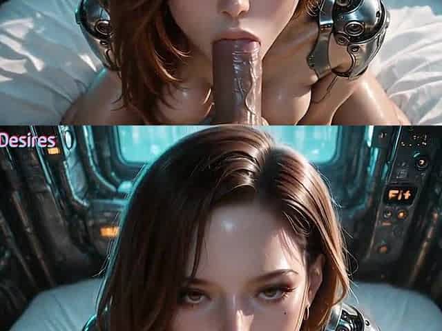 Large titted cyborg gal getting banged ~ AI generated