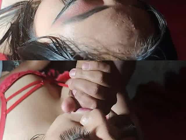 Butt whore ends up spitting cum without her booty to eat it