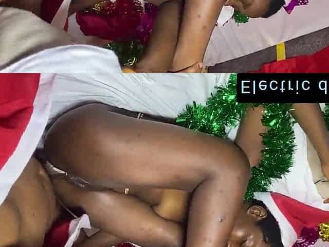 Christmas large shlong Santa gifts hawt Black teen raw creampie sex
