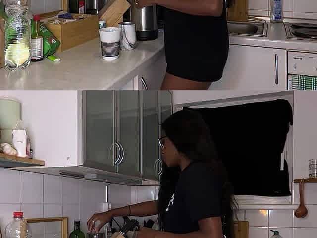 Black Nicole Kitt Gets Screwed in Kitchen By BWC Until This babe Squirts Cream
