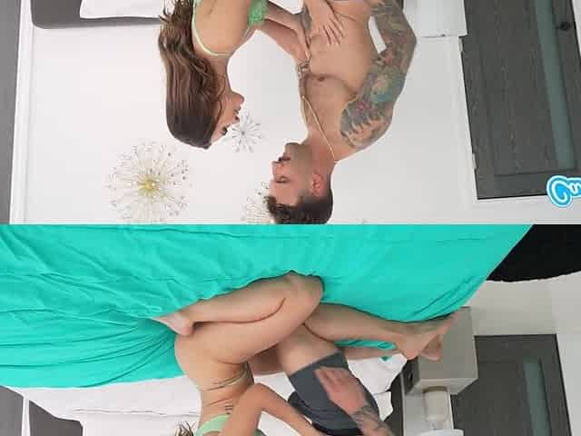 Sexy Busty Brunette Rides and Drains Huge Cock