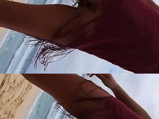 Public Beach Butt Plug Insertion by a Solo Female