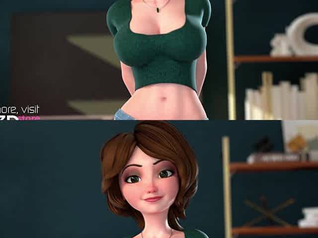 Step Auntie enjoying a big futanari cock in a 3D Animated porn by Heracles3DX