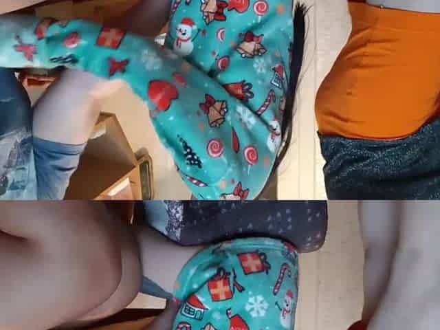 Surprise Lesbo sex in the kitchen