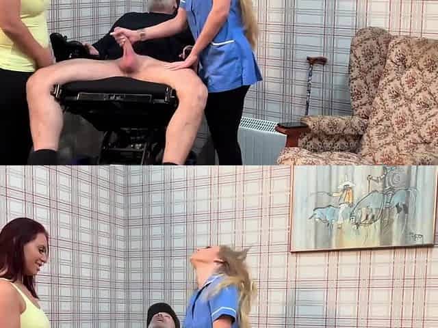 Horny babes pussydrilled by grandpa