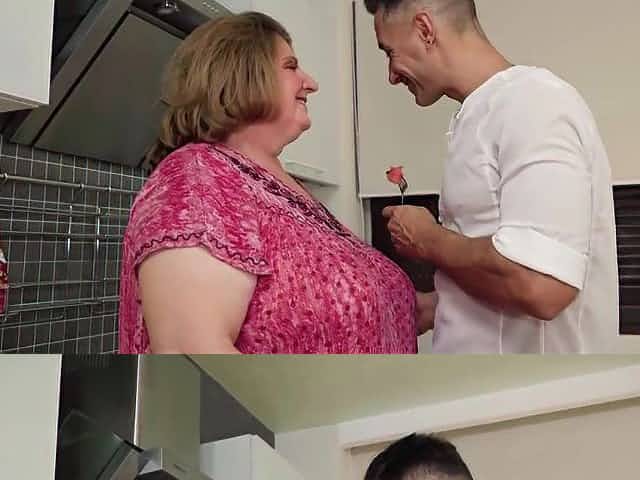 Large chubby granny takes youthful dong