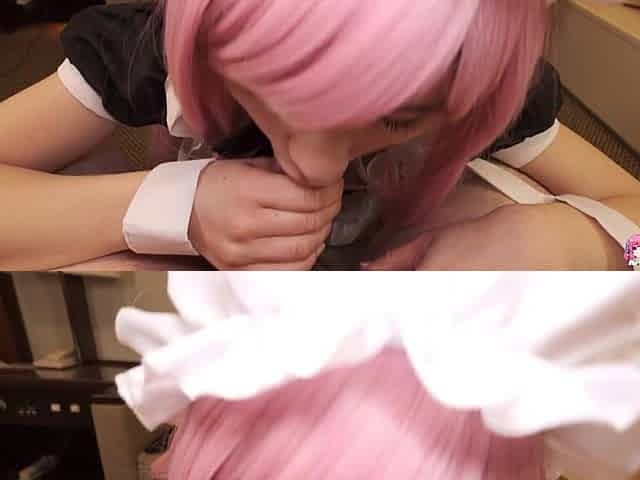 Asian Cosplay Girl Blowing cock