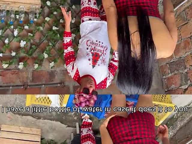 Broke Angel has No Money for Vegetables and pays the Street Vendor with Sex