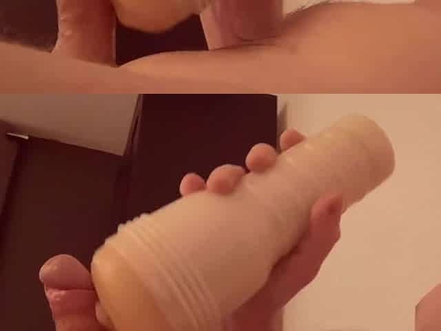 Real amateur str8 guy playing with fleshlight, lub, butt-ramming and have a great climax