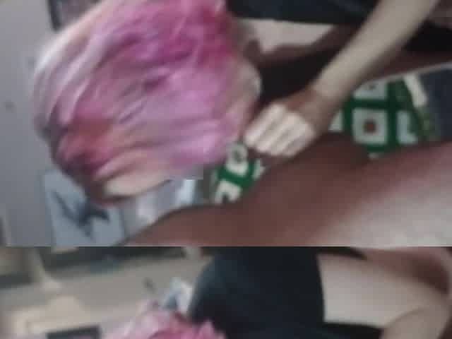Petite virginal schoolgirl with braces & pink hair wearing a petite petticoat gets screwed and gets a facial