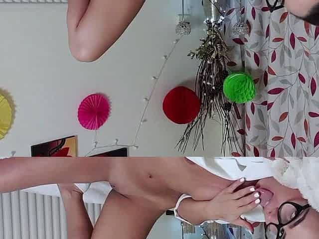 Busty babe in red high heels masturbates solo