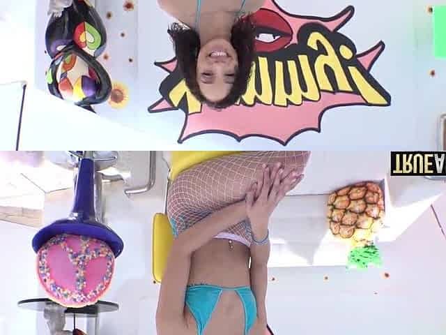 Slim black beauty has her gaping booty pounded hard