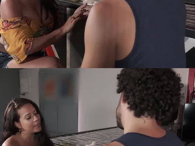 Public fuck with a hot Latian bartender on a pool table